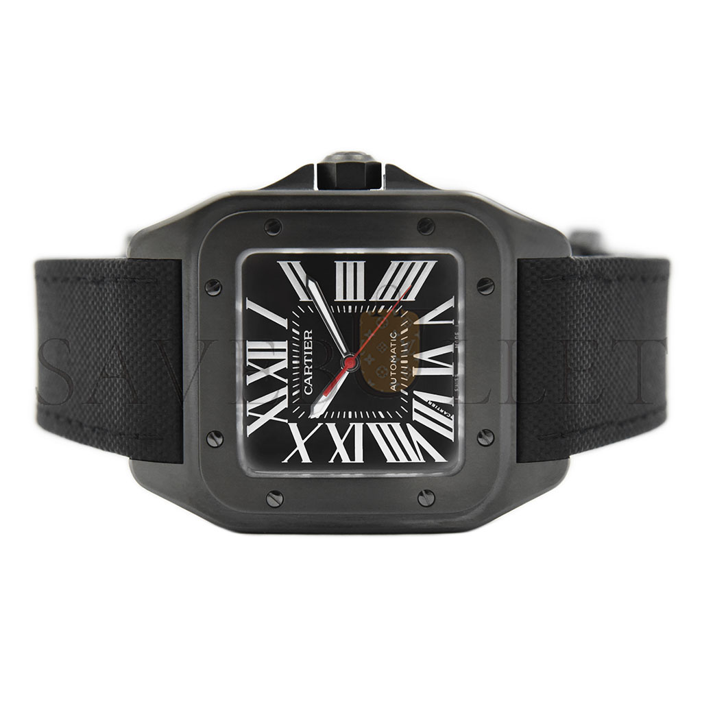 CARTIER SANTOS DE CARTIER 100 CARBON AUTOMATIC LARGE MODEL WATCH WSSA0006