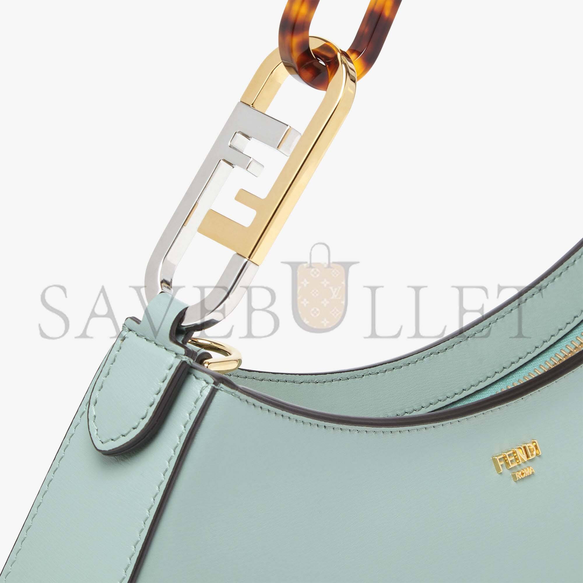 FENDI O’LOCK SWING - MINT GREEN LEATHER POUCH 8BS068AHM0F1DMZ (32*11*5cm)