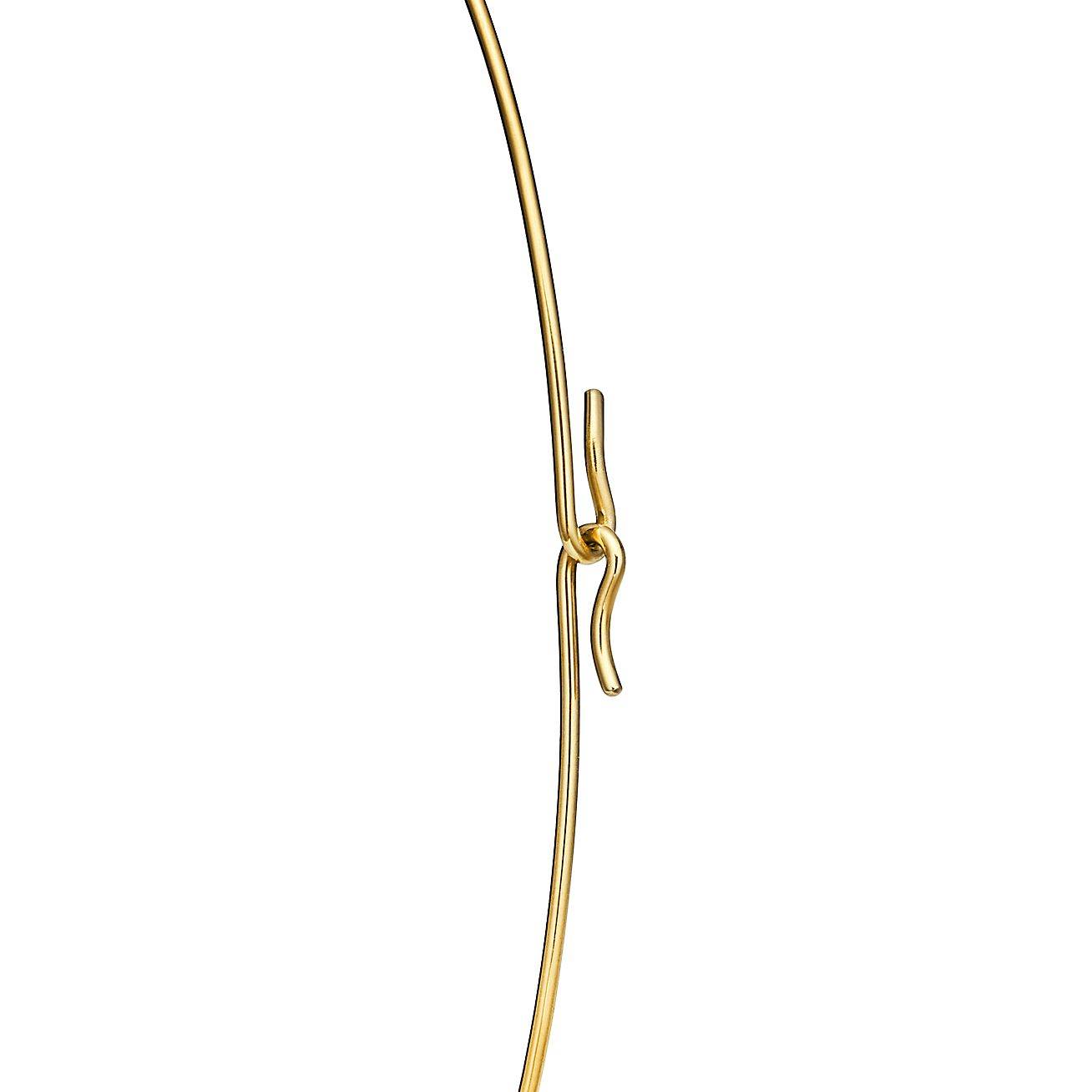 TIFFANY ELSA PERETTI® BEAN® DESIGN WIRE NECKLACE IN GOLD WITH PAVÉ DIAMONDS, 20 MM