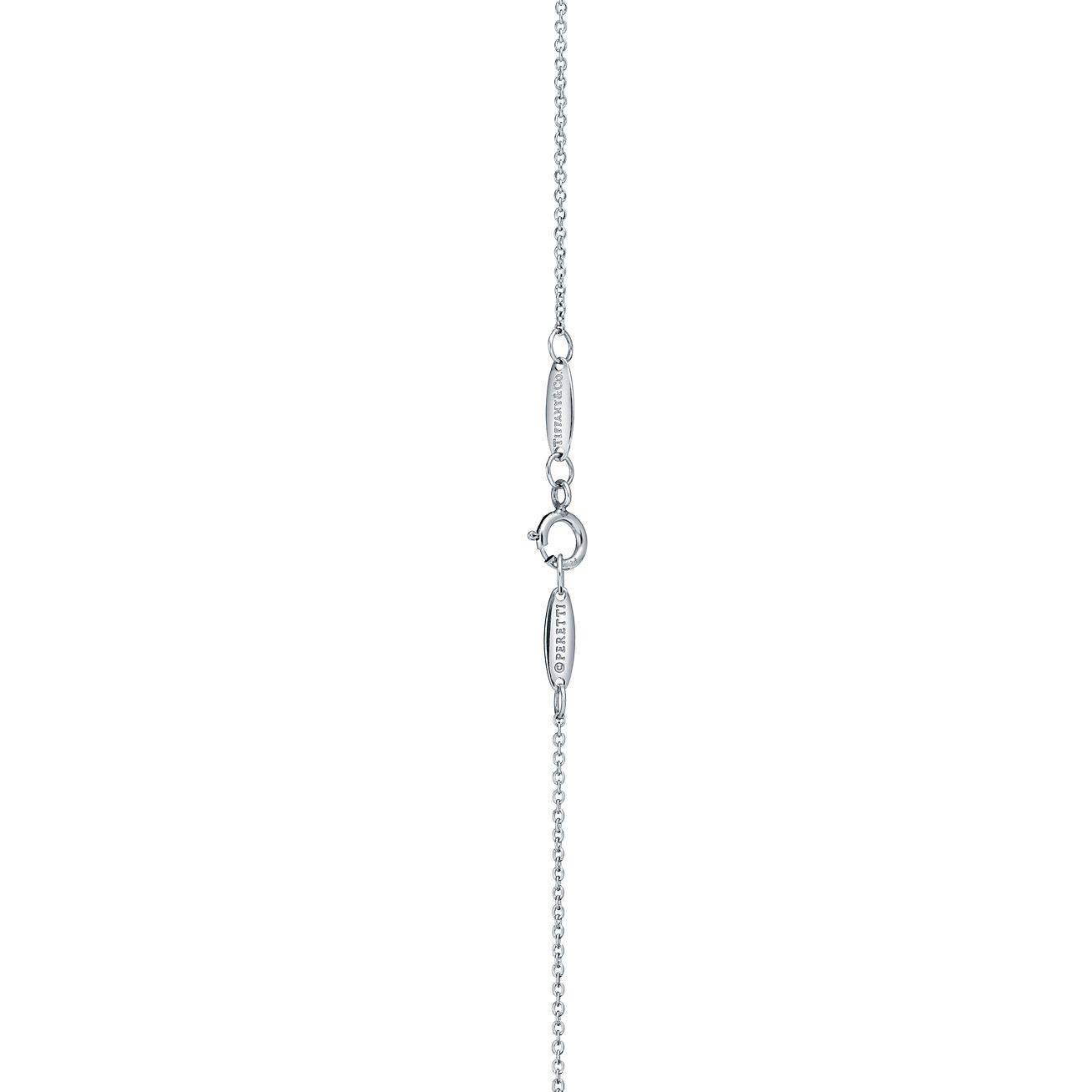 TIFFANY  ELSA PERETTI® OPEN HEART PENDANT IN PLATINUM WITH DIAMONDS