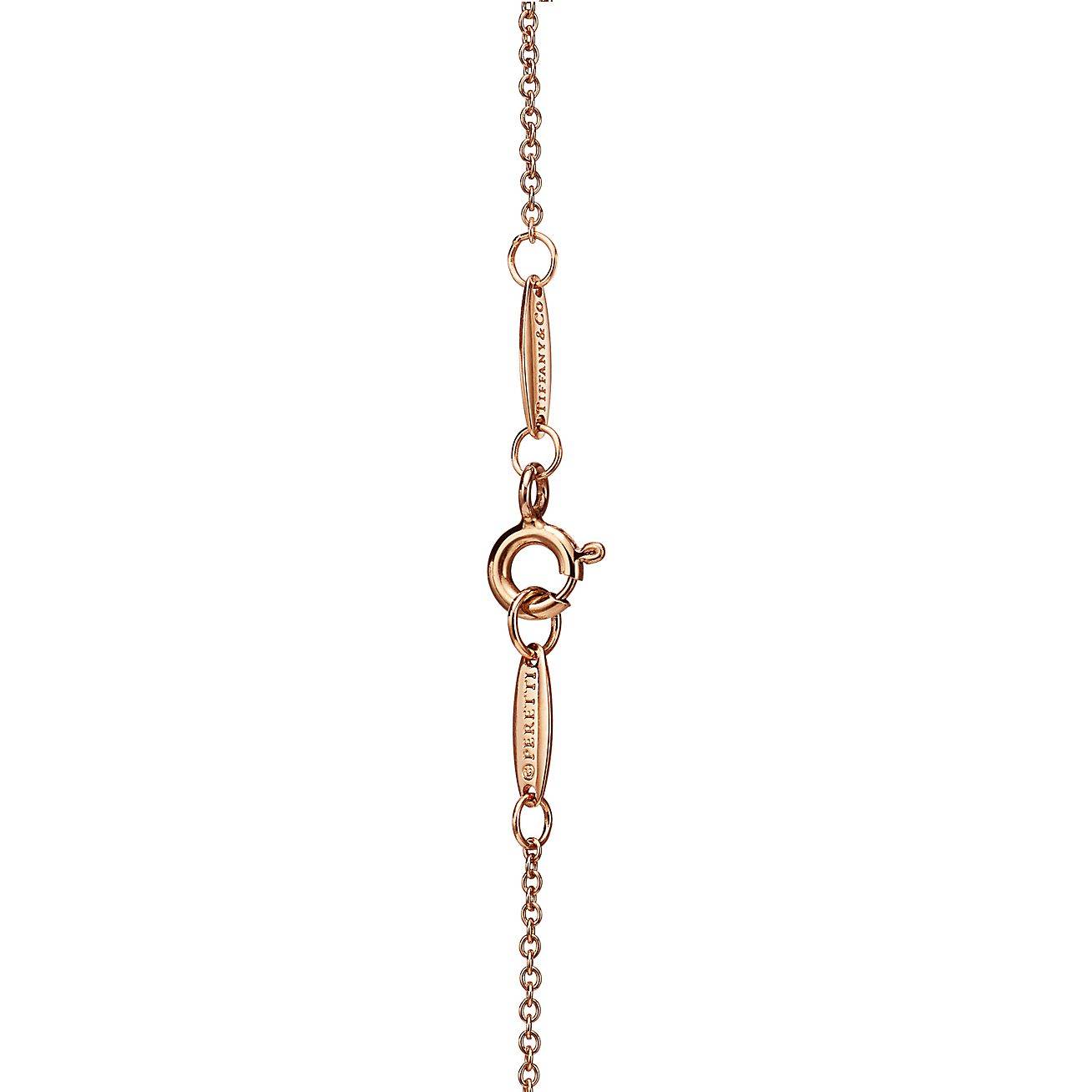 TIFFANY ELSA PERETTI® BEAN® DESIGN PENDANT IN ROSE GOLD WITH DIAMONDS, 12 MM