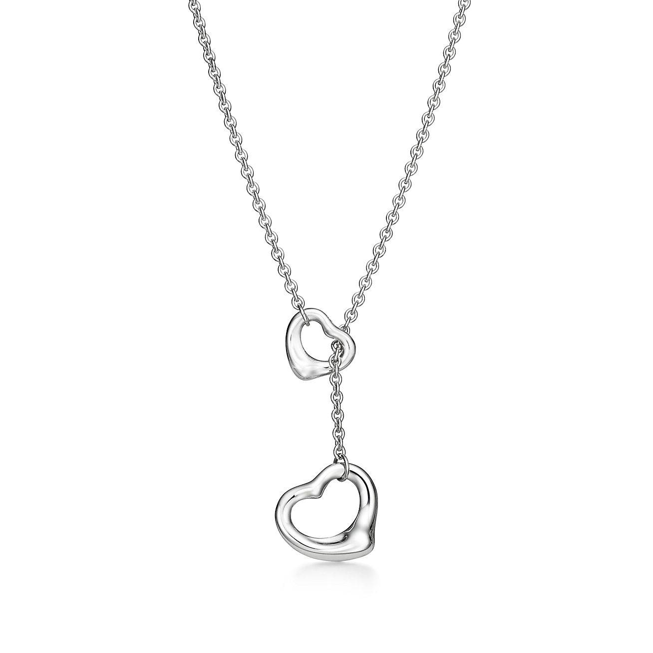 TIFFANY  ELSA PERETTI® OPEN HEART LARIAT NECKLACE IN SILVER, 16 MM