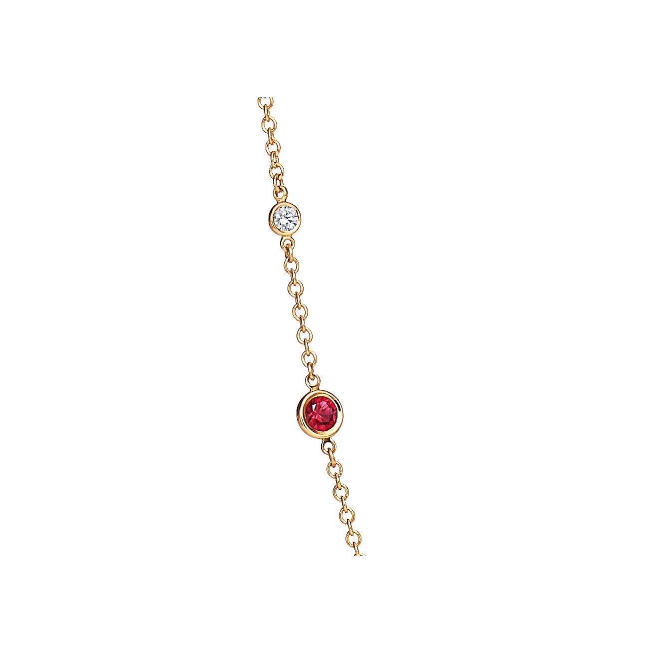 TIFFANY Elsa Peretti® Color by the Yard Sprinkle Necklace in Gold with Rubies and Diamonds