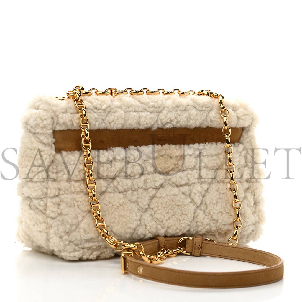 DIOR SHEARLING CANNAGE MEDIUM CARO BAG NATURAL (28*17*9.5cm)