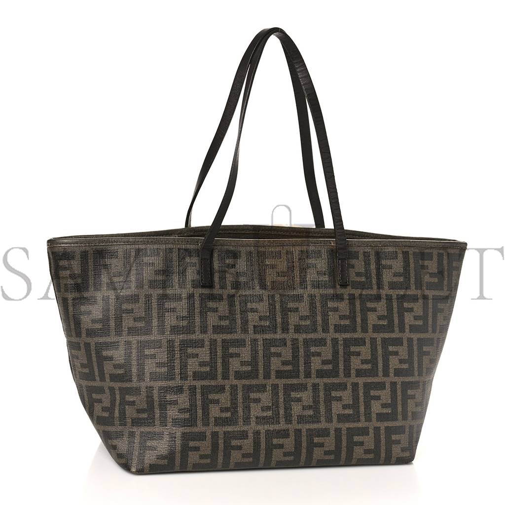 FENDI ZUCCA SPALMATI MEDIUM ROLL TOTE TOBACCO VIOLA (47*36*27cm)